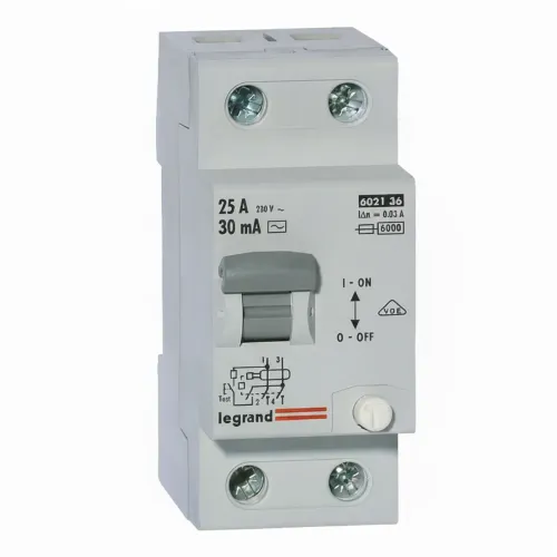 Legrand Выключатель дифференциального тока (УЗО), 25A, 30mA, 2-полюсный, тип АС, 602136, серия LR Legrand Выключатель дифференциального тока (УЗО), 25A, 30mA, 2-полюсный, тип АС, 602136, серия LR