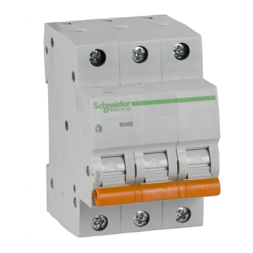 SE Автоматический выключатель ВА63 3P 10A (C) 4.5kA 11222 серия "Домовой" SE Автоматический выключатель ВА63 3P 10A (C) 4.5kA 11222 серия "Домовой"